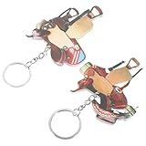 jojofuny 2 Stück Western Acryl Schlüsselanhänger Sattel Taschen Rucksackanhänger Modisch Langlebig