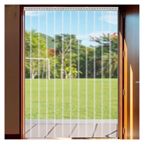 QHLTY Cortinas De Tiras Puertas Lamas Verticales PVC Persianas para Tiendas, Mercados, Graneros, Garajes, Patios, Congeladores, Almacenes, Establos(90x200cm)