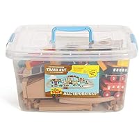 On Track USA Wooden Train Set 100 Piece All in One Wooden Toy Train ...