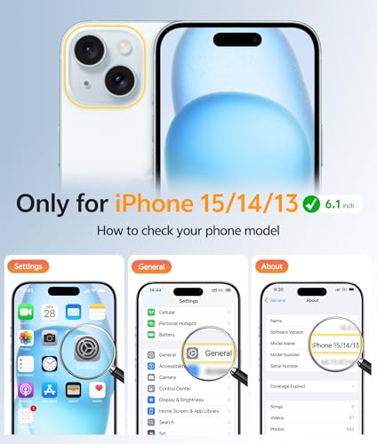 Image of FNTCASE for iPhone 15 Case: for iPhone 14 Case & iPhone 13 Case [Compatible with Magsafe] Translucent Matte Cases with [Screen Protector] Military Grade Shockproof Protective Phone Cover - White