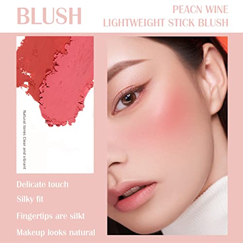 Dageda Blush Stick, Cream Blush Stick With Brush, 3 In 1 Multi Blush Stick For Cheeks & Lips & Eyeshadow, Waterproof Blush Face Stick Lightweight Natural Blush Makeup Stick For All Skin Tones (03) #TOP2