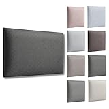 softwalls Wandpolster Savona Webstoff I 60x30 cm I Wandkissen I Wandpaneele in Anthrazit 23 I Oeko-TEX I Handgefertigt EU