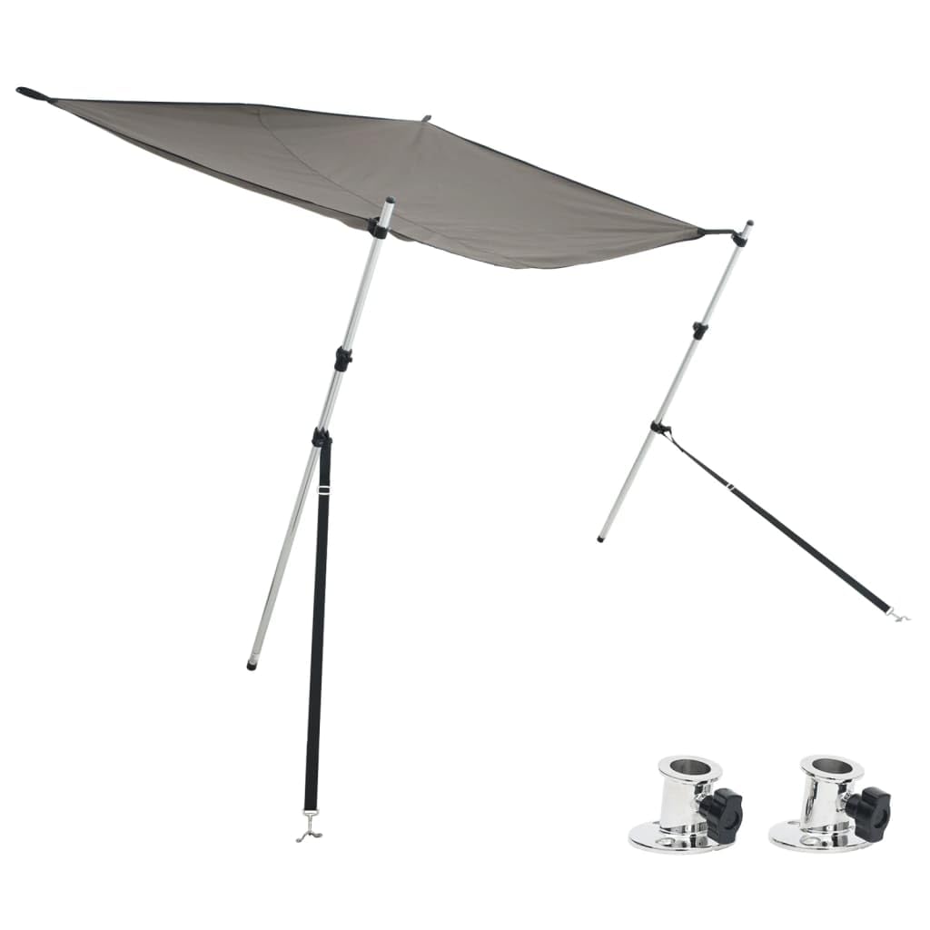 Prolunga per parasole T-Top, antracite, 174 x 205 x (115-194), 100% poliestere con rivestimento in PU, resistente ai raggi UV e impermeabile, telaio in alluminio, 2 aste di supporto con clip