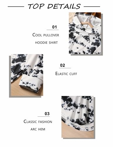 Image of Girls Clothes Tie Dye Sweatsuit Long Sleeve Sweatshirt Tops and Flare Pants 2PCS Girls Fall Clothes