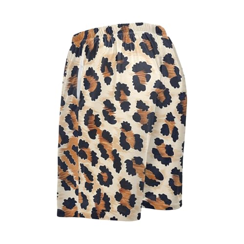 ALAZA Leopard Spot Design Pattern Men's Pajama Shorts with Pockets3