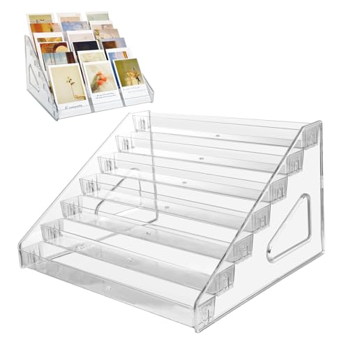 2 Pack 7-Tier Acrylic Card Display Stand Sticker Display Rack Holder