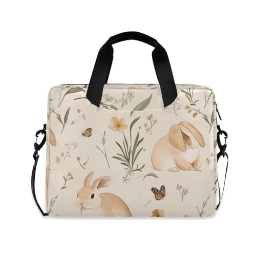 Maletín portátil tipo bandolera para laptop 15.6 pulgadas beige miniatura 1