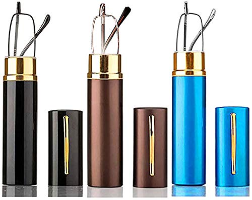Reavee 3 Pack Slim Pen Reading Glasses Small Tube Stylish Readers Women Men Spring Hinged With Portable Clip Case 1.5 #TOP2