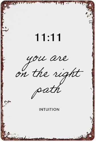 1111 Angel Number Metal Sign Vintage Spiritual Wall-Art Manifestation Synchronicity Decor For Home Zen Room 8 X 12 inch