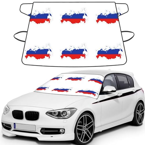 Cubierta protectora de hielo y nieve para coche bandera rusa invierno