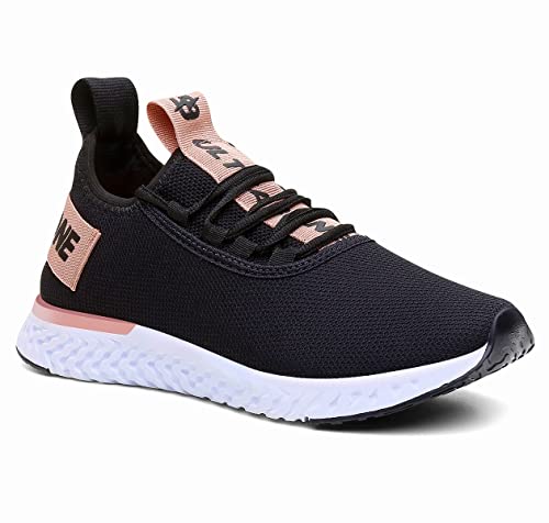 Tênis Feminino Ultrabone Leve e Confortável Academia + Relógio (37, Preto/Rosa)