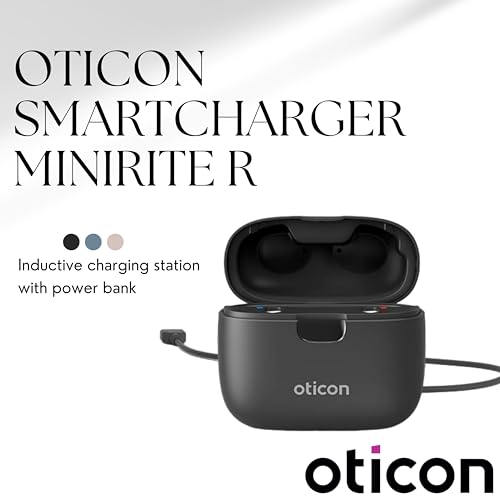 Oticon Smart Charger - for only Oticon More, Real, Zircon, Opn S, Ruby, Play miniRITE Rechargeable Hearing Aids - NOT Compatible with Oticon Intent and All Oticon BTE Type Hearing Aids