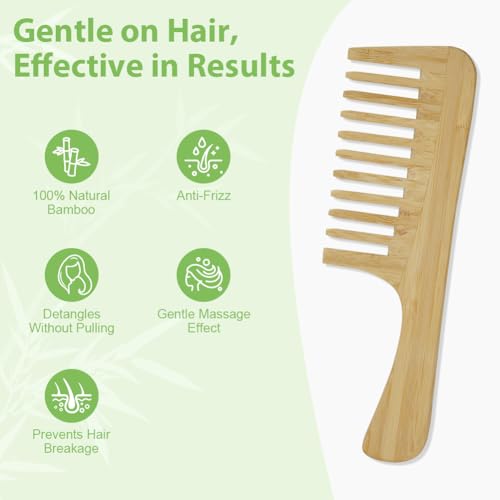 AUYAO Grobzinkenkamm Entwirrkamm Kamm mit Groben Zinken Pflegekamm Lockenkamm Breite Kamm Zahnkämme Breiter Zahnkamm Wide Tooth Comb Grobzinkenkamm für Verknotete/Lockiges/Krauses/Nasse/Feines Haare-A
