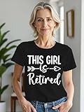 Wlen Retirement Shirts for Women Retired Teacher T-Shirt Grandma Retired Tee Tops Black