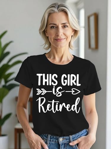 Wlen Retirement Shirts for Women Retired Teacher T-Shirt Grandma Retired Tee Tops Black