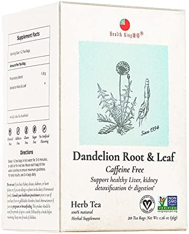 Herb Tea: Dandelion Root & Leaf for Detox & Digestion by HealthKing