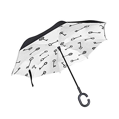 Parapluie inversé poignée en C grand format vent et pluie