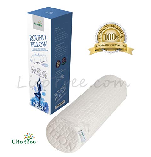 LitoTree Comfort Memory Foam Neck Roll and Cervical Bolster Round Pillow with Removable