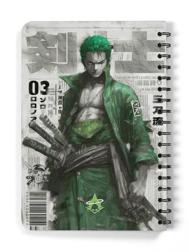 Image of ComicSense.xyz Anime Sketchbook Santoryu Warrior Printed A5 Spiral Drawing Sketch Book Unruled for Kids Students Gift