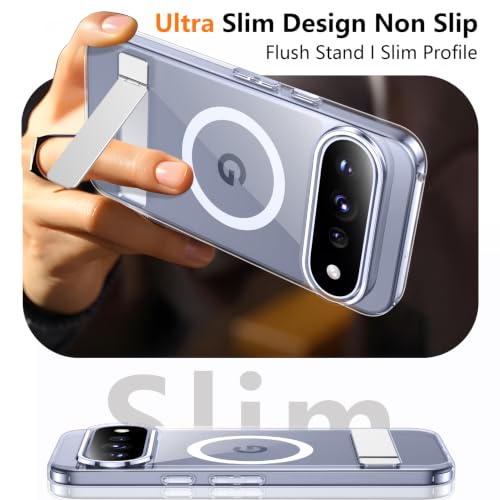 Image of SPIDERCASE for Google Pixel 11 Pro Case, Built-in Stand, Clear | [3 Stand Ways] [Military Grade Drop Protection] Invisible Stand Shockproof Slim Case for Google Pixel 11 Pro