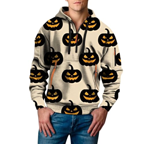 Sudadera de manga larga hombre beige con estampado 3D talla XXL ideal para ropa anti UV