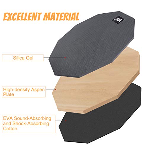 Practice Drum Pad Set 12 Inch Silicone Exercise Pads Mat for Adult Kids with Snare Drum Stand Double Sided Drumsticks Bag