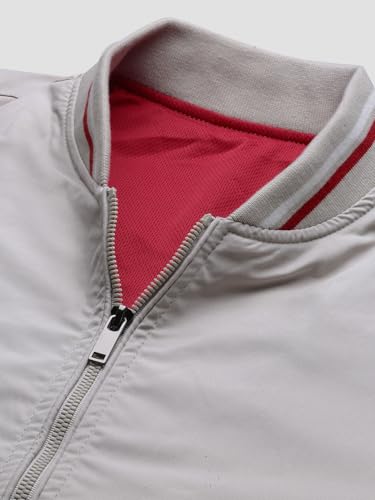 Image of SHOWOFFFF Men Solid Bomber Jacket | Mock Collar Full Sleeves Nylon Jacket for Mens | Slim Fit Jacket for Men's
