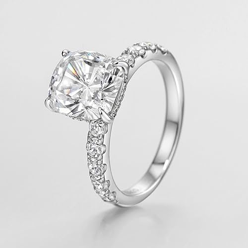 Michooyel S925 3ct Cushion Cut Cubic Zirconia Engagement Rings For Women Wedding Ring Promise Ring Sterling Silver Wedding Band2
