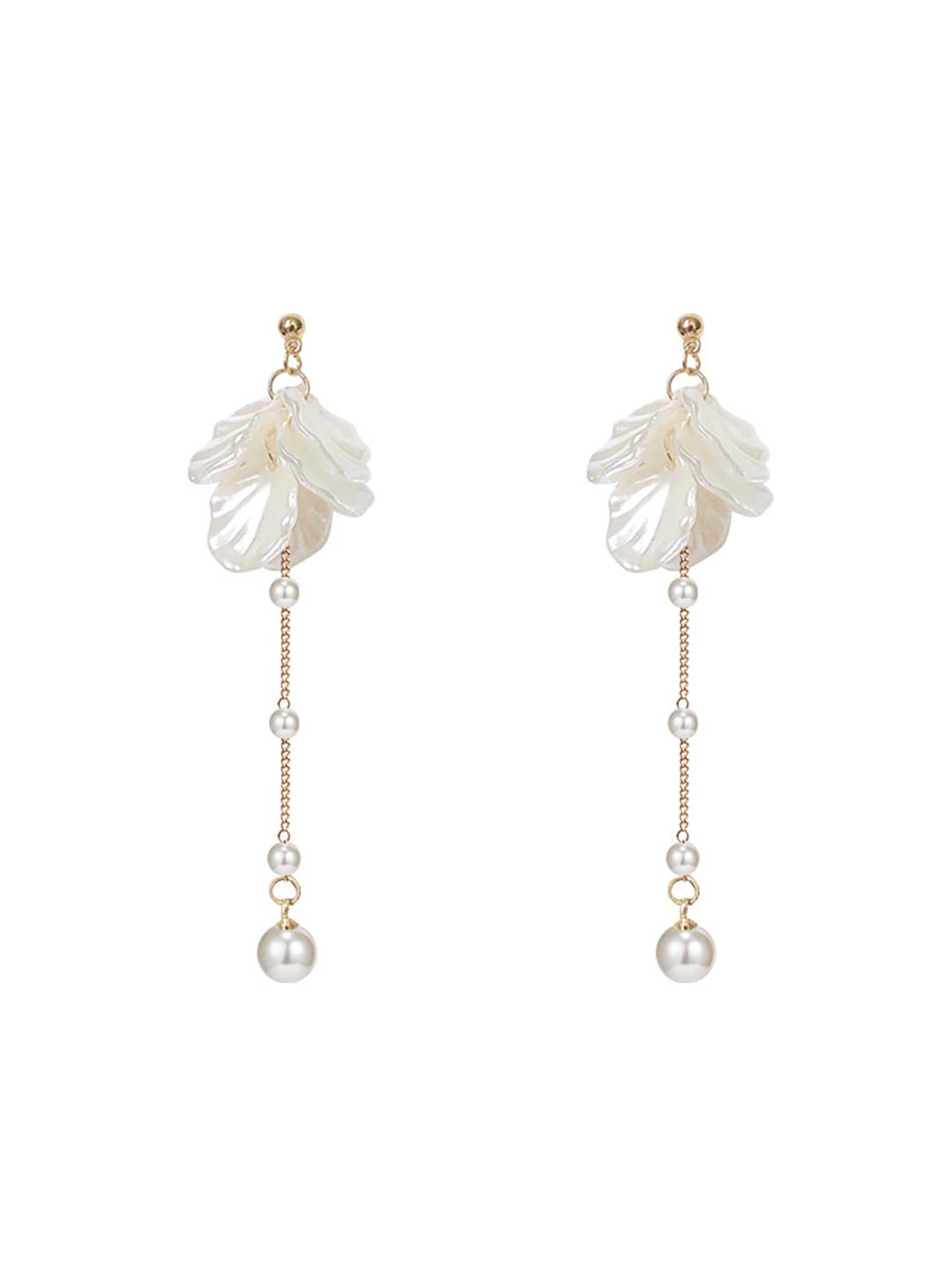 Yellow Chimes Earrings For Women White color Floral Shaped Pearl Drop Earrings For Women and Girls (B0BQRBWM5N) Amazon Price History, Amazon Price Tracker