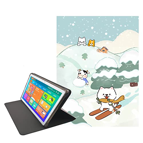 LANHOMEX For ALLDOCUBE iPlay40pro/iPlay40H 10.4 インチタブレットケース PUレザーケース、スマートケース、ブラケット機能、美しい、超軽量、超薄型、防塵、傷防止、指紋防止、包括的な保護。(スキー)