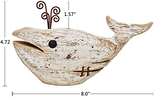 Estatua Decorativa de Ballena de Madera Rústica 8 in miniatura 2