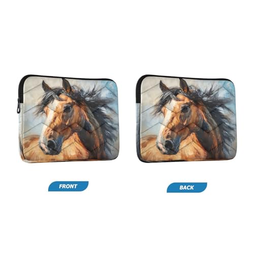 Funda para portátil 13-14 pulgadas impermeable con diseño de caballo miniatura 2
