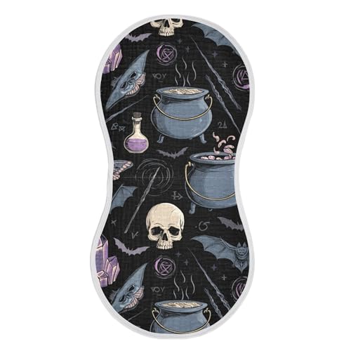 xigua Magical and Witchcraft Muslin Baby Burp Cloths Set of 2, Super Soft & Absorbent Burping Rags, Cotton Burp Clothes Shower Gift for Newborn, Baby Girls and Boys