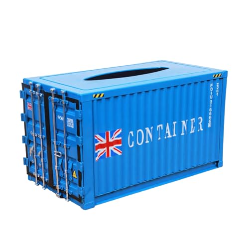 Iron Tissue Box with Creative Shipping Container Style for Home