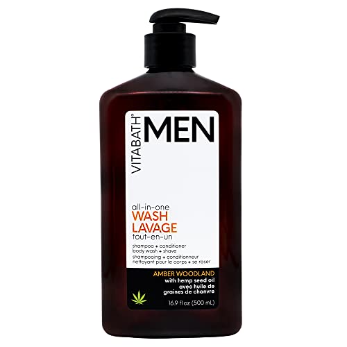 Vitabath Men's Amber Woodland All-In-One Body Wash Moisturizing Bath & Shower All Over Refresh, Hydrating Cleanser, Shampoo, Conditioner, Soap & Shave For All Skin Types - 16.9 Fl Oz #TOP11