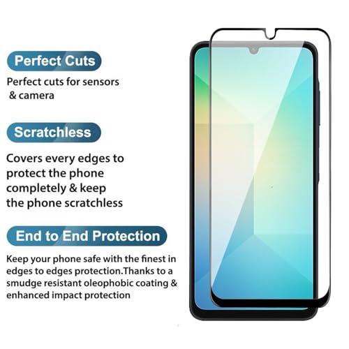 Image of POPIO Military-Grade Gorilla Tempered Glass for Samsung Galaxy A06 / F06 / M06 / A07 / F07 / M07 | Pack of 1 | 9H Hardness, Edge-to-Edge, Bubble-Free