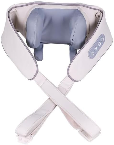 Neck Massager - 2025 New Lymphatic Massager with Heat, Cordless Shiatsu Neck and Shoulder Massager for Pain Relief Deep Tissue, 3-Speed Adjustable Modes (White)