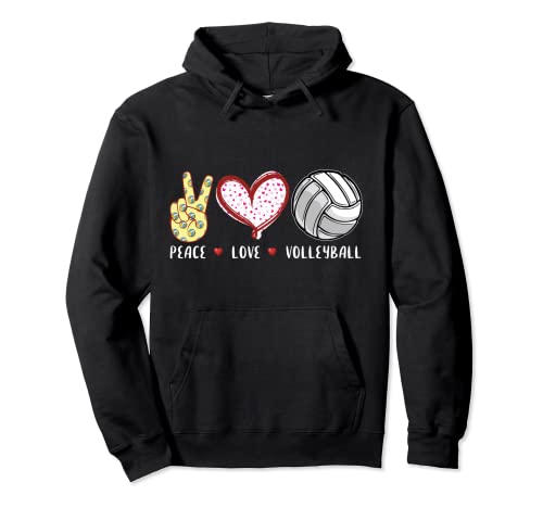 paz amor voleibol regalo niñas niños niños mujeres hombres entrenador Sudadera con Capucha