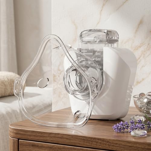 Image of Portable Rechargeable Nebulizer Machine for Kids & Adults with Mask | Quiet Handheld Mesh Inhaler for Fast Asthma, Cough & Breathing Relief at Home or Travel