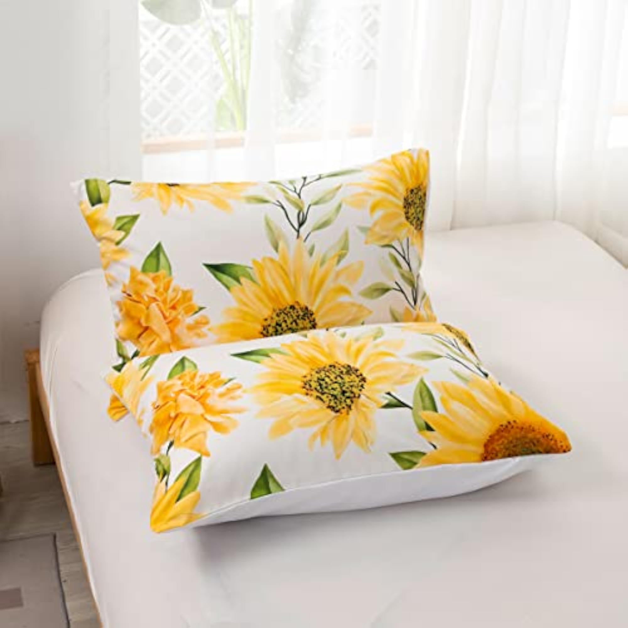 Sunflower Bedding Full Size, Garden Floral Comforter Set
