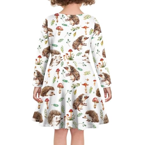 PinUp Angel Girl Long Sleeve Dress Cute Graphic Comfortable Casual Swing Flowy Twirly Dress for Kids4