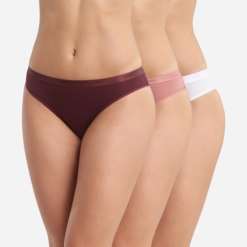 DIM Boxer Les Pockets Ecodim in Cotone con Finiture Piatte Donna x3, Taupe/ Rosa/Grigio, XXS-XS