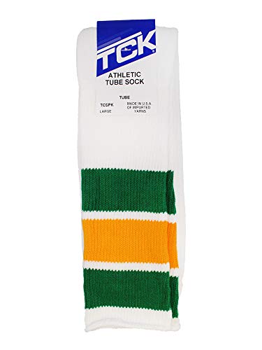 Image of TCK Retro Tube Socks with Stripes for Men & Women - 3 Stripe, 70's 80's Deadlift Socks