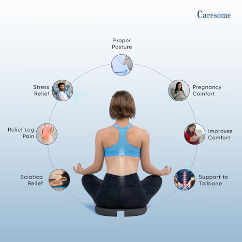 Image of High Density Coccyx Seat Cushion for Hip | Tailbone | Coccyx | Sciatica Pain Relief | Proprietary Hi-Per Foam Ergonomic Design | Contoured Cushion for Office & Home