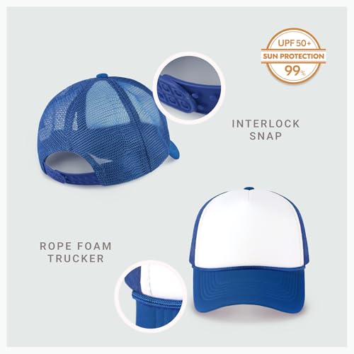 Image of CHOK.LIDS Classic Foam Trucker Hat Summer Mesh Rope Cap Solid Two Toned Blank Hat Mens Womens Adjustable Strap Light Weight