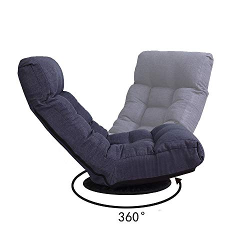 Sillón giratorio plegable azul marino miniatura 7