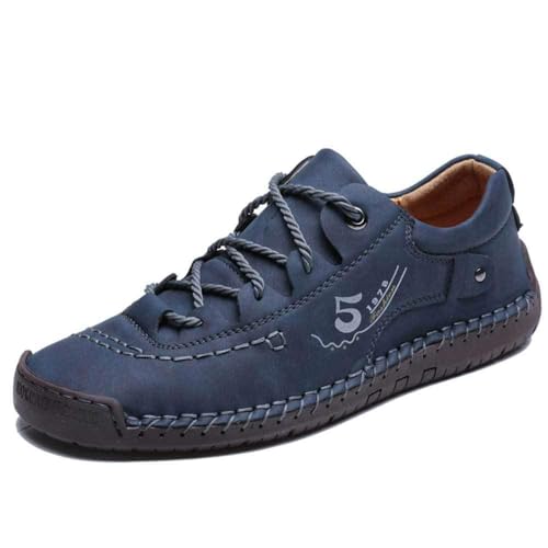 Mens Casual Shoes Genuine Leather Loafers Lightweight Breathable Outdoor Walking Shoes Slip On Sneakers
