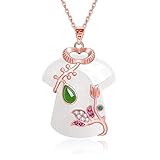 Artikelart: Halskette lijun Weißes Harz Jade Chinese Cheongsam Kleid Anhänger Halskette Eleganter Frauenschmuck