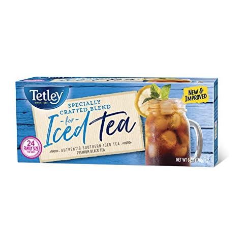 Tetley Black Tea, Iced Tea Blend, Family Size, 24 Round Tea Bags Cover