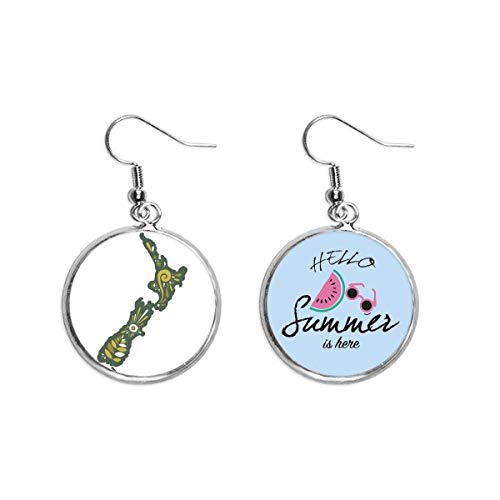 Pendientes de sandía estilo Nueva Zelanda joyería frutal de verano para el lóbulo